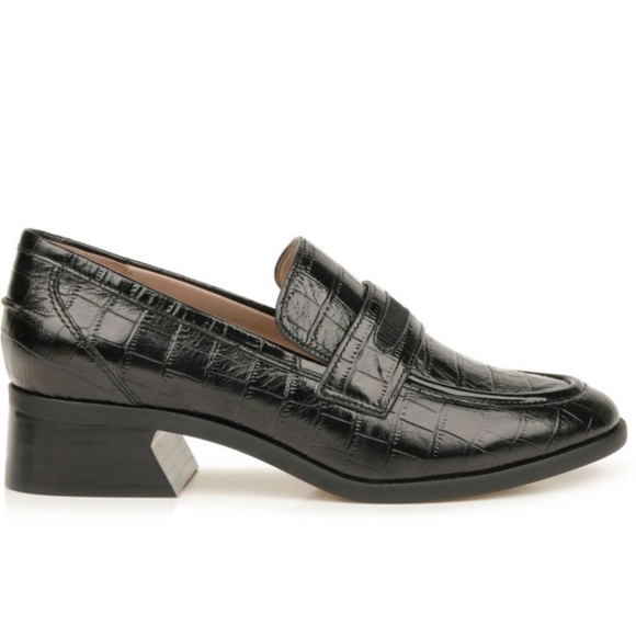 Zac Posen Shoes - ZAC ZAC POSEN Womens Black Wayne Block Heel Slip On Leather Heeled Loafers 6.5